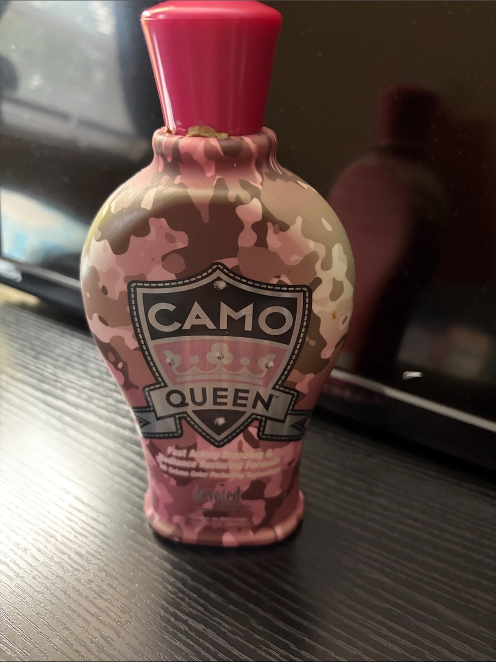 Camo Queen Pink Camo Bottle with Bold Shield Logo